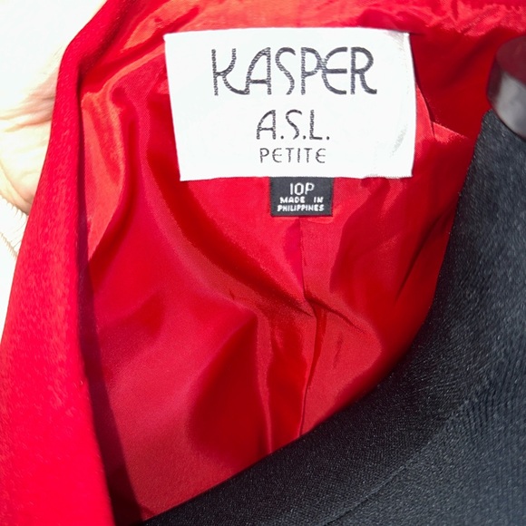 VINTAGE NWT Kasper Red Double-Breasted Blazer and Skirt Set - Picture 16 of 16